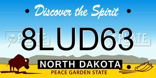 8LUD63 North Dakota License Plate
