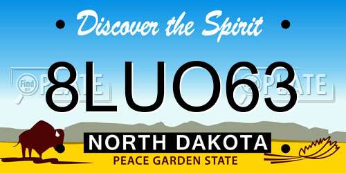 8LUO63 North Dakota License Plate