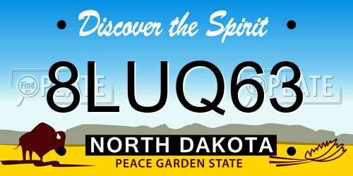 8LUQ63 North Dakota License Plate