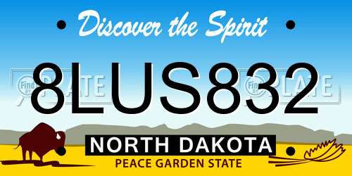 8LUS832 North Dakota License Plate