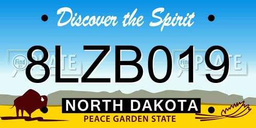 8LZB019 North Dakota License Plate