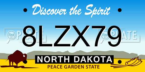 8LZX79 North Dakota License Plate