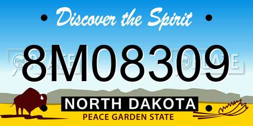 8M08309 North Dakota License Plate