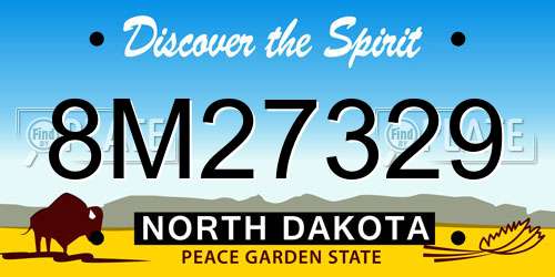 8M27329 North Dakota License Plate