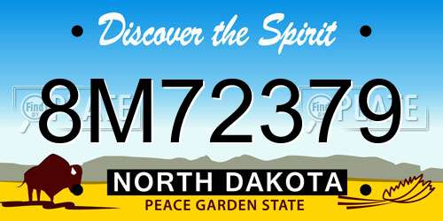 8M72379 North Dakota License Plate