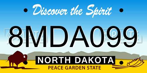 8MDA099 North Dakota License Plate