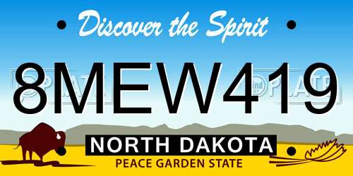 8MEW419 North Dakota License Plate