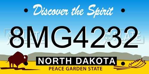 8MG4232 North Dakota License Plate