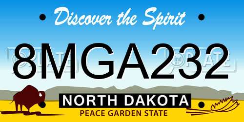 8MGA232 North Dakota License Plate