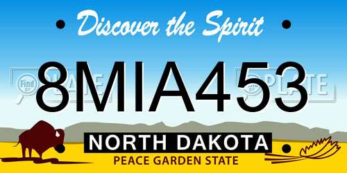 8MIA453 North Dakota License Plate