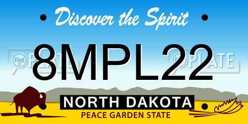 8MPL22 North Dakota License Plate