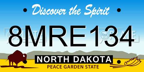 8MRE134 North Dakota License Plate