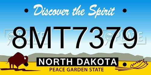 8MT7379 North Dakota License Plate