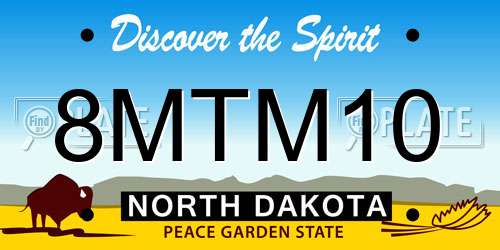 8MTM10 North Dakota License Plate