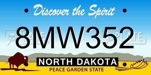 8MW352 North Dakota License Plate