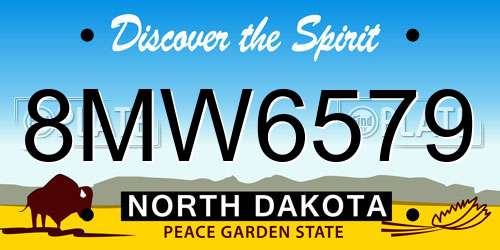 8MW6579 North Dakota License Plate