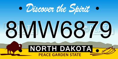 8MW6879 North Dakota License Plate