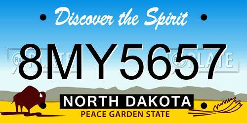 8MY5657 North Dakota License Plate