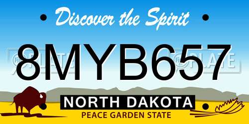 8MYB657 North Dakota License Plate