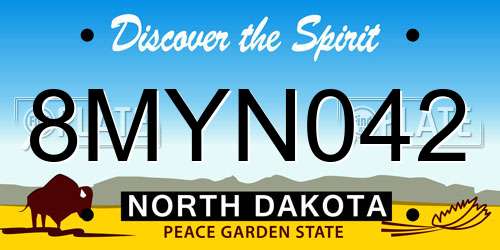 8MYN042 North Dakota License Plate