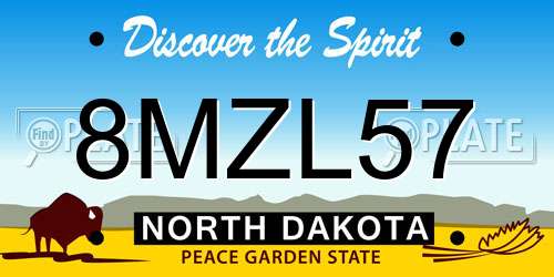 8MZL57 North Dakota License Plate
