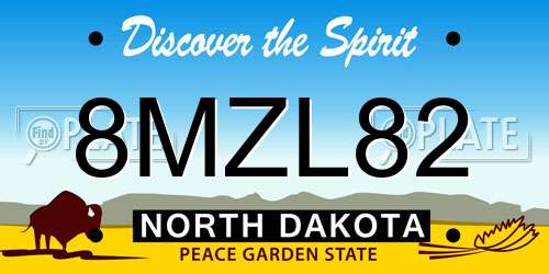 8MZL82 North Dakota License Plate