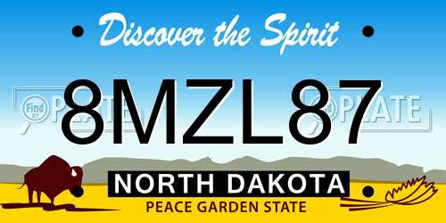 8MZL87 North Dakota License Plate