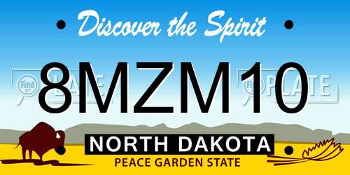 8MZM10 North Dakota License Plate