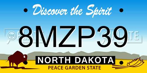 8MZP39 North Dakota License Plate