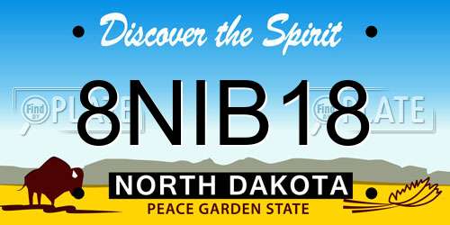 8NIB18 North Dakota License Plate