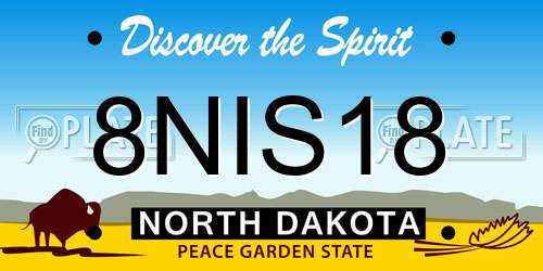 8NIS18 North Dakota License Plate