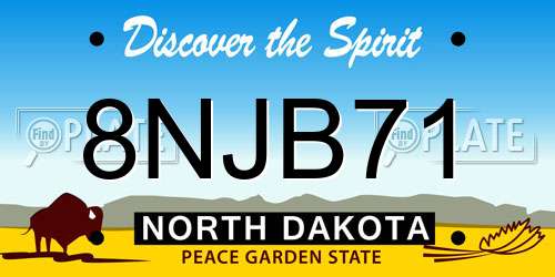 8NJB71 North Dakota License Plate