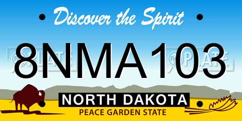 8NMA103 North Dakota License Plate