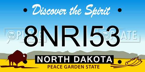 8NRI53 North Dakota License Plate