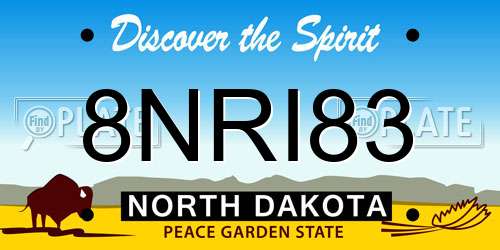 8NRI83 North Dakota License Plate