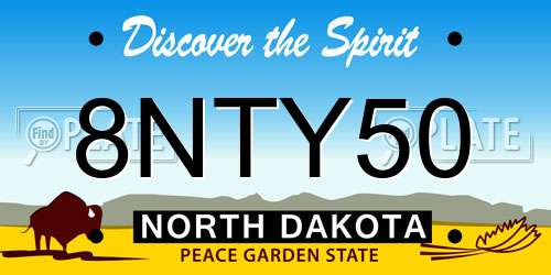 8NTY50 North Dakota License Plate