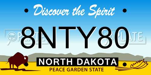 8NTY80 North Dakota License Plate