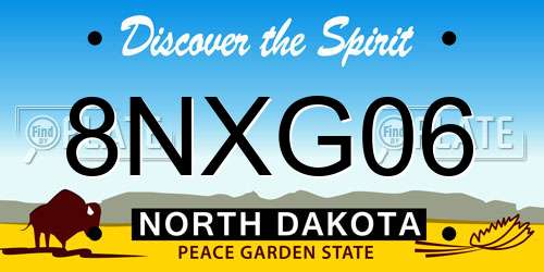 8NXG06 North Dakota License Plate