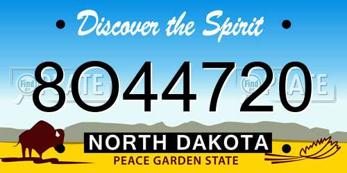 8O44720 North Dakota License Plate