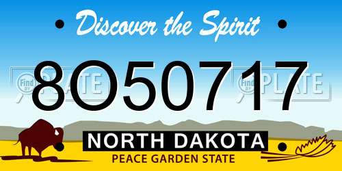 8O50717 North Dakota License Plate