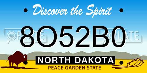 8O52B0 North Dakota License Plate
