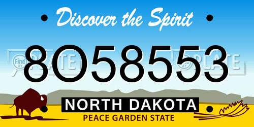 8O58553 North Dakota License Plate