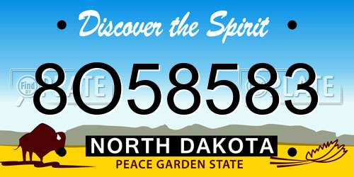 8O58583 North Dakota License Plate