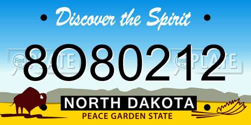 8O80212 North Dakota License Plate