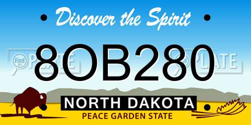 8OB280 North Dakota License Plate