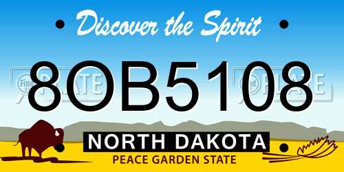 8OB5108 North Dakota License Plate