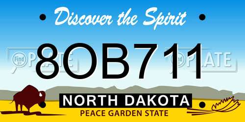 8OB711 North Dakota License Plate