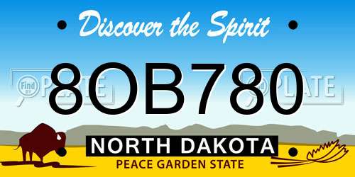 8OB780 North Dakota License Plate