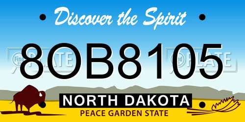 8OB8105 North Dakota License Plate