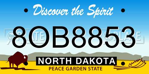 8OB8853 North Dakota License Plate